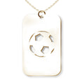 Soccerball Cut-Out Rectangle Pendant