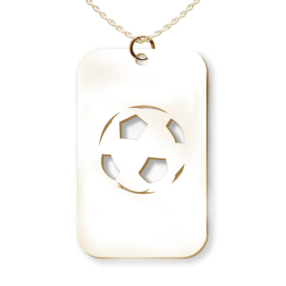 Soccerball Cut-Out Rectangle Pendant