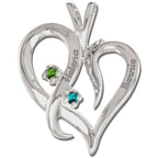 Personalized Couple's Heart Pendant with Birthstones