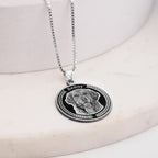 Antiqued Memoriam Laser Etched Photo Pendant