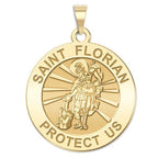 Saint Florian Round Religious Medal