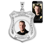 Police Badge Photo Pendant Picture Charm with Name and Number