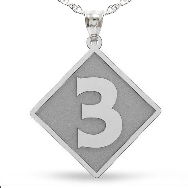 Diamond Number Pendant or Charm