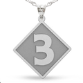 Diamond Number Pendant or Charm