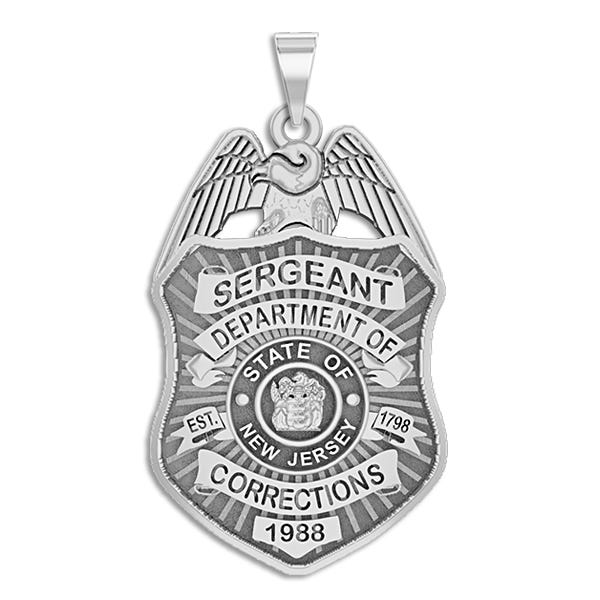 Personalized New Jersey Correction Police Badge with Your Rank, Number & Department