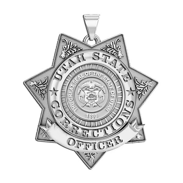 Personalized Utah Corrections Badge with Rank, Number and Dept