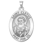 Saint Cletus Religious Medal - Oval