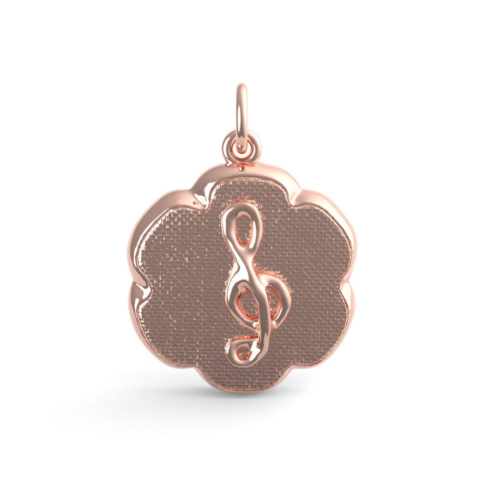 Treble Clef Scalloped Disc Charm