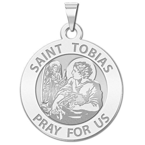 Saint Tobias Round Religious Medal