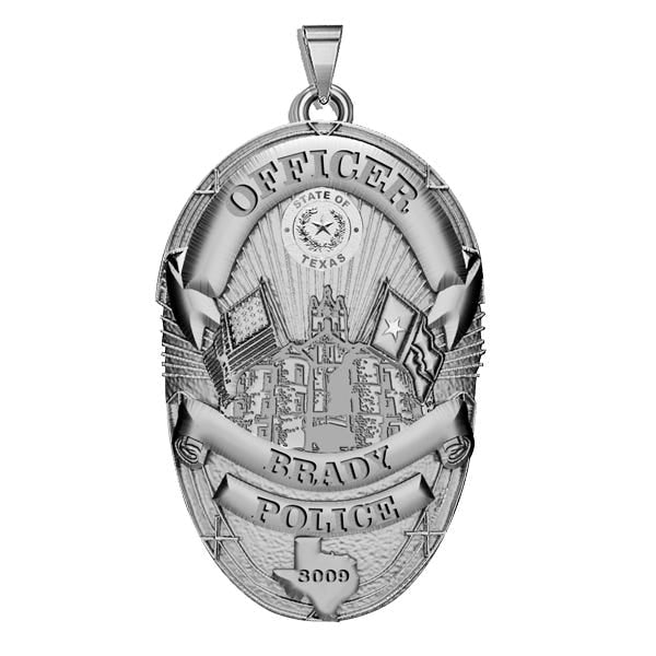 Personalized Brady Texas Police Badge with Your Rank and Number