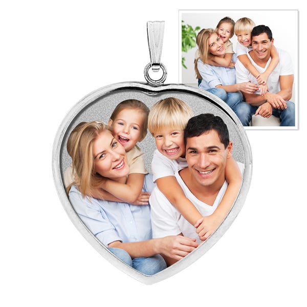 Heart Pendant with Bezel Photo Pendant Picture Charm