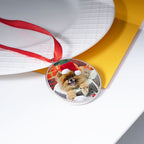 Stainless Steel Round Photo Engraved Ornament