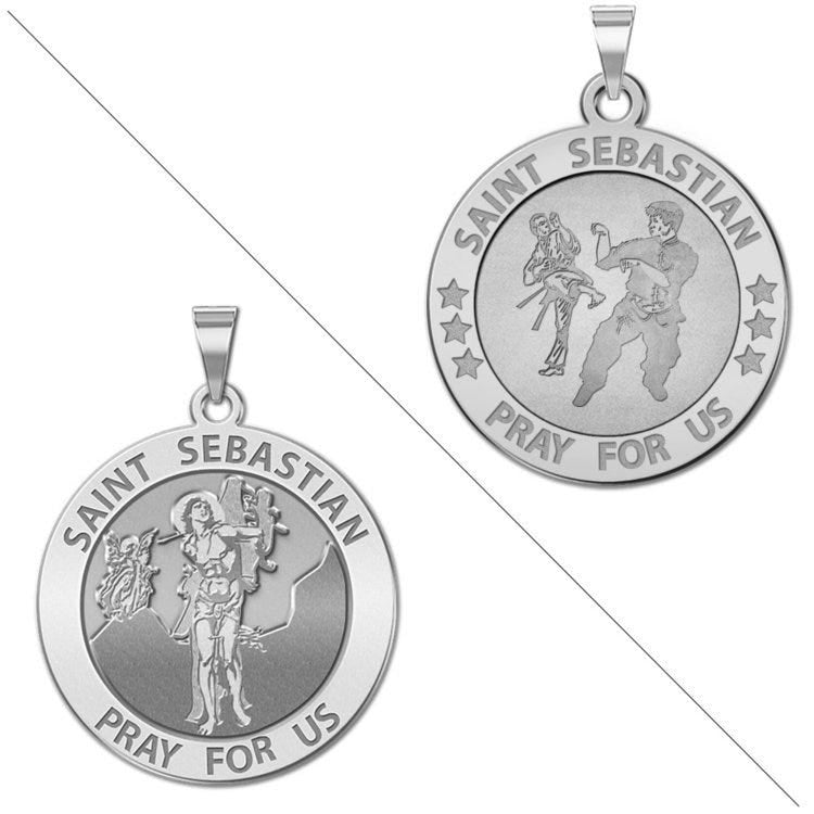 Karate - Saint Sebastian Doubledside Sports Religious Medal