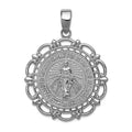 Polished Miraculous Medal With Cut-Out Scalloped Frame