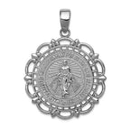 Polished Miraculous Medal With Cut-Out Scalloped Frame