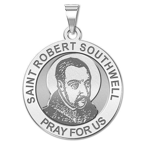 Saint Robert Southwell Round Religious Medal