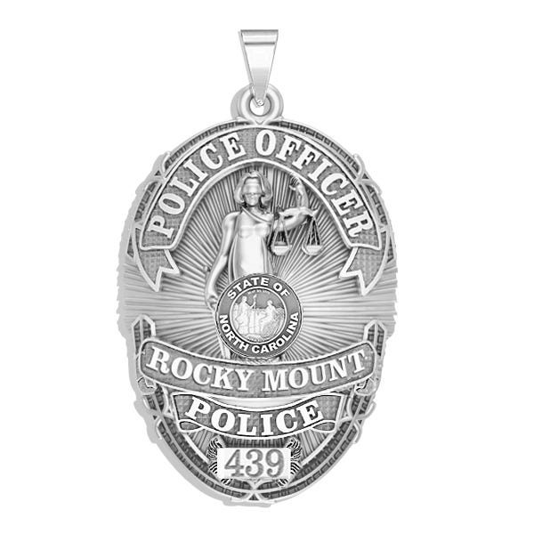 Personalized Rocky Mount North Carolina Police Badge with Rank and Number