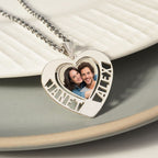 Heart Photo Pendant with Two Names (Cut Out)