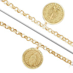Double Sided Miraculous Medal Religious Anklet