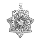 Personalized Oklahoma 7-Point Star Sheriff Badge with Rank, Number & Dept.