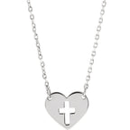 Pierced Cross Heart Necklace