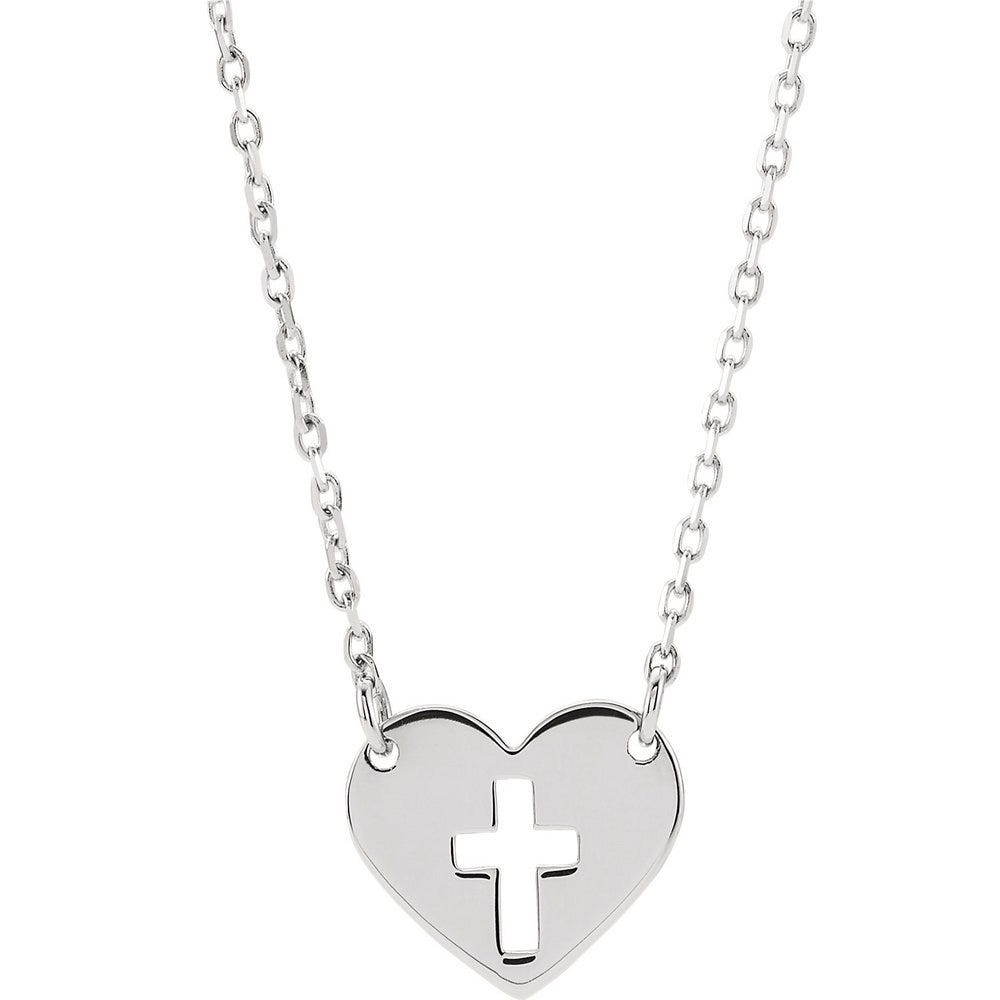 Pierced Cross Heart Necklace