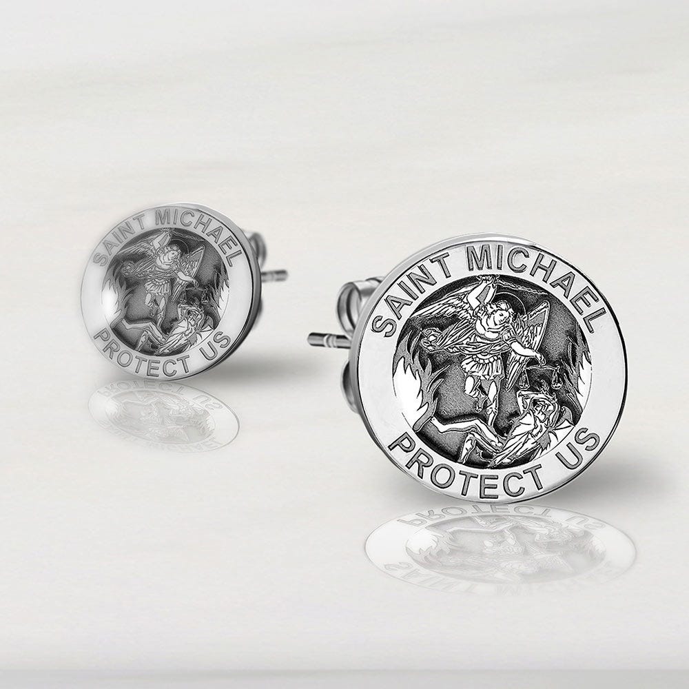 Saint Michael Protect Us Earrings