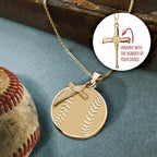 Custom Round Baseball Pendant with Bat Cross Charm
