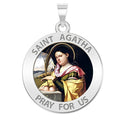 Saint Agatha Round Religious Medal "Color"