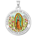 Nuestra Virgen De Guadalupe Round Religious Medal