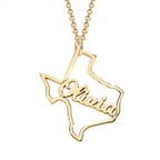 Personalized Texas State Pendant with Name