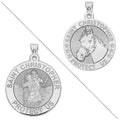 Equestrian And Horseback Riding - Saint Christopher Doubledside Sports Religious Medal
