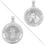 Equestrian And Horseback Riding - Saint Christopher Doubledside Sports Religious Medal
