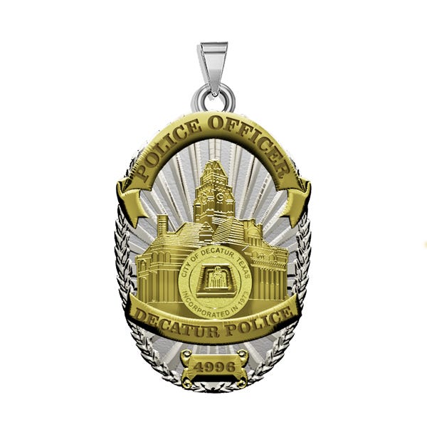 Personalized Texas Decatur Police Badge with Your Rank and Number