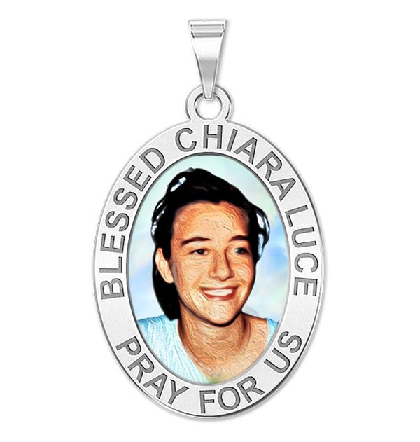 Blessed Chiara Luce Oval Religious Medal Color