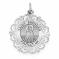Saint Brendan Round Filigree Religious Medal