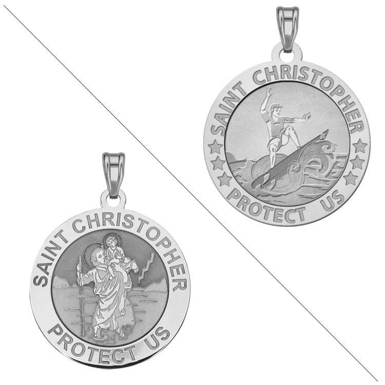 Surfing Or Surf - Saint Christopher Doubledside Sports Religious Medal