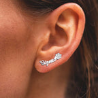 Script Name Dog Paw Earrings