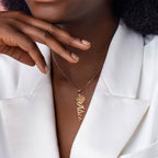 Birth Month Flower Name Necklace with Chain