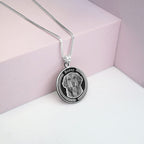 Antiqued Memoriam Laser Etched Photo Pendant
