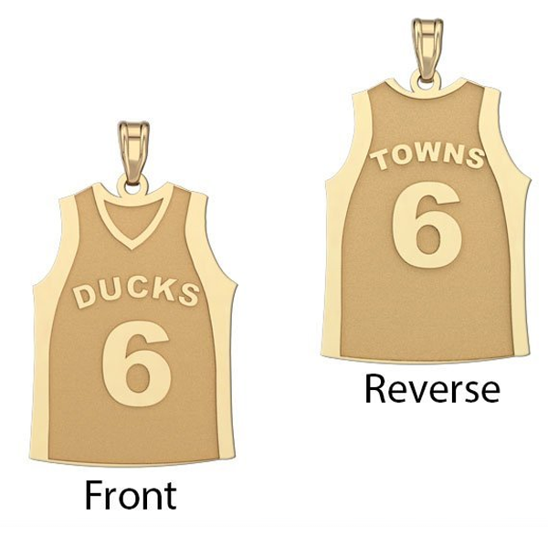 Basketball Jersey Pendant with Name & Number