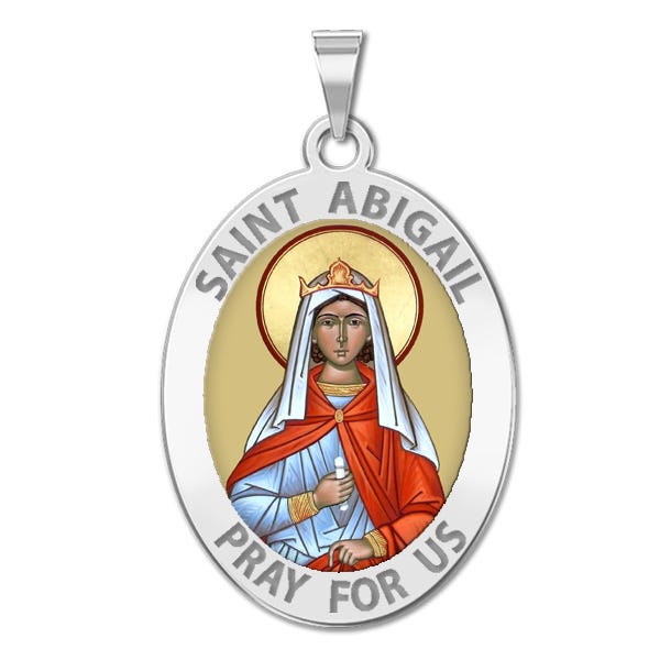 Saint Abigail Religious Medal - Oval Color