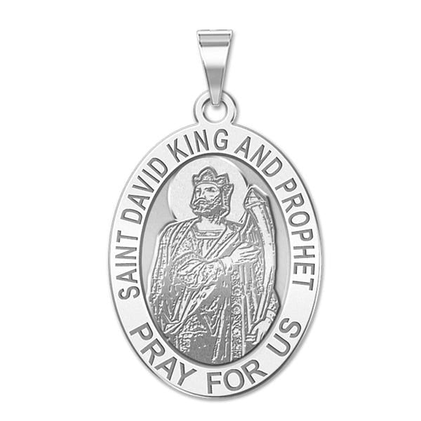 Saint David The King And Prophet Religious Medal - Oval