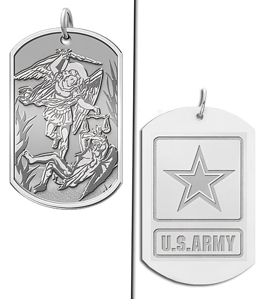 Saint Michael Double Sided Army Dog Tag Medal
