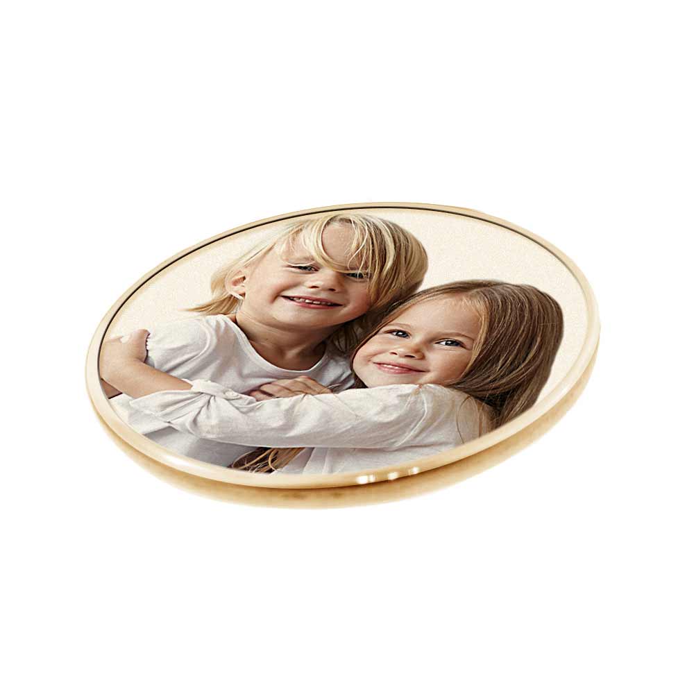 Stainless Steel Photo Engraved Round Disc Coin