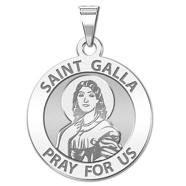 Saint Galla Round Religious Medal