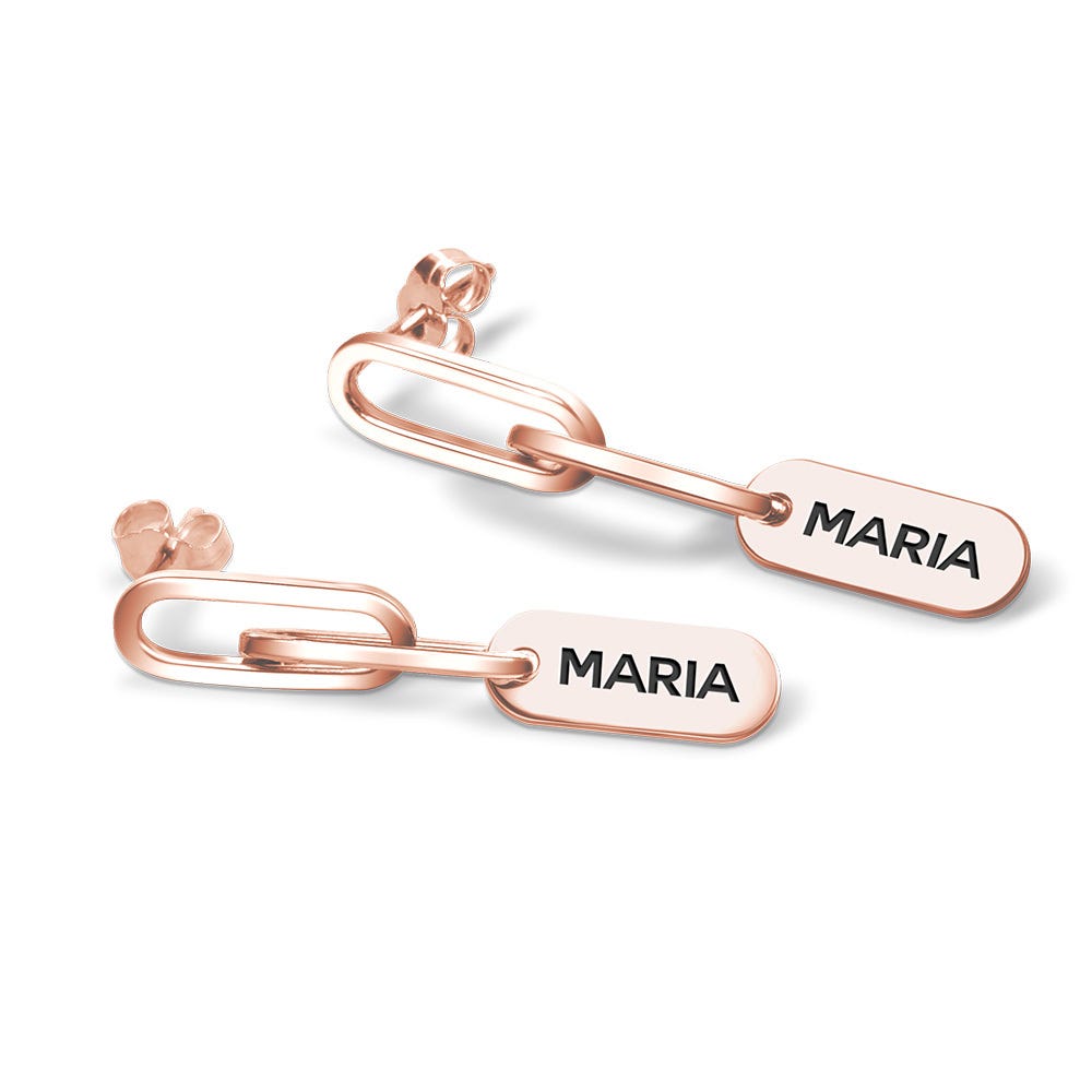 Exclusive Personalized Paperclip Name Earrings