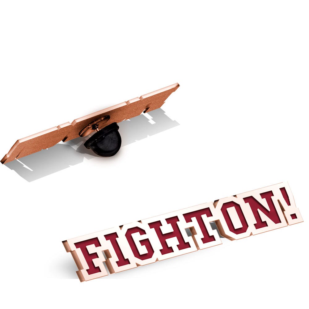 Usc Color Enamel Fight On Block Pin