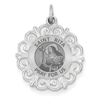 Saint Rita Round Filigree Religious Medal