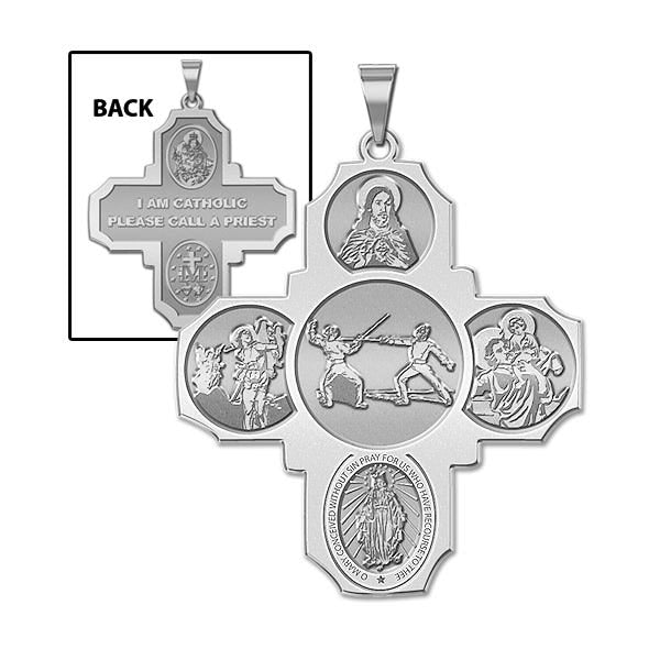 Four Way Cross - Fencing Religious Medal